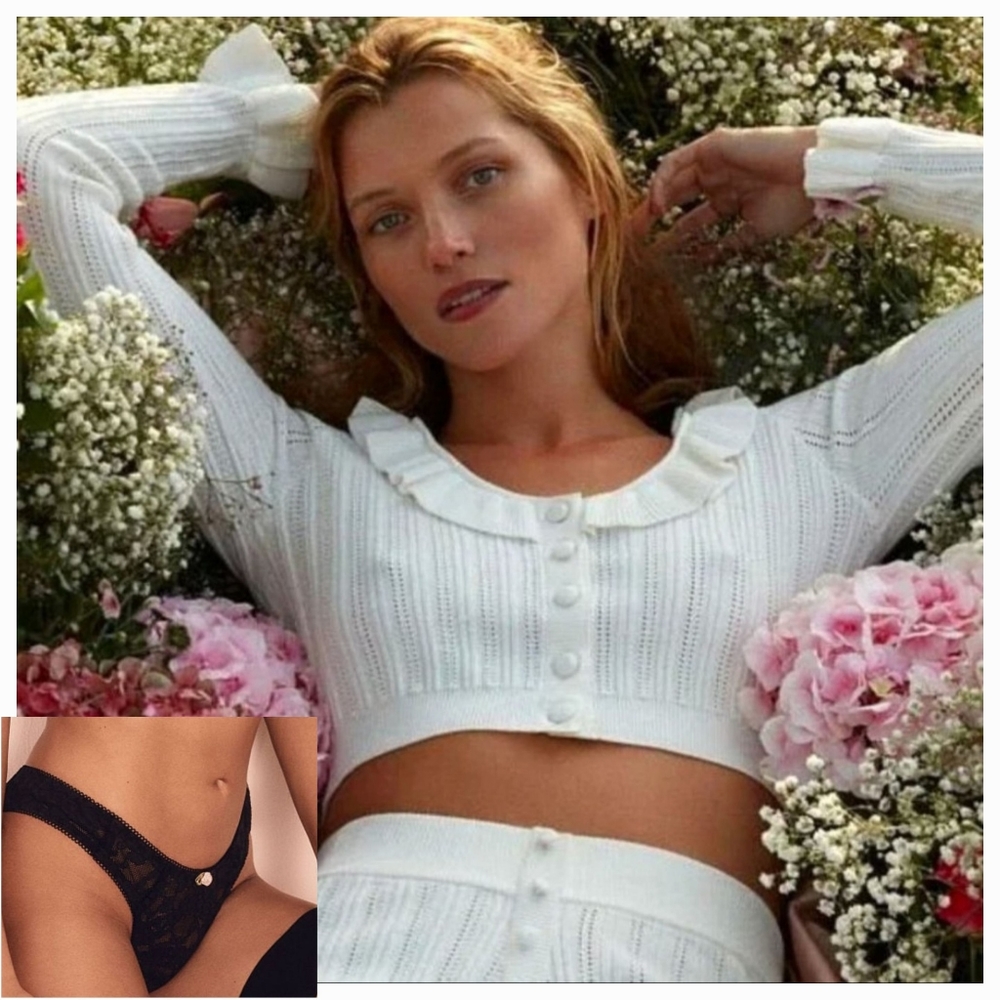 🎉2xHP🥂 2pc For Love and Lemons Camille Cardigan & Lou Lace Cheeky Panty 💐